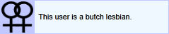 this user is a butch lesbian