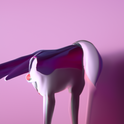 white distorted unicorn in front of a pink wall