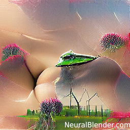 bulgey tan sky a green ufo and a kansas field