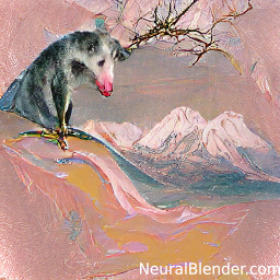 a possum in a tree looking on two far away mountain peaks