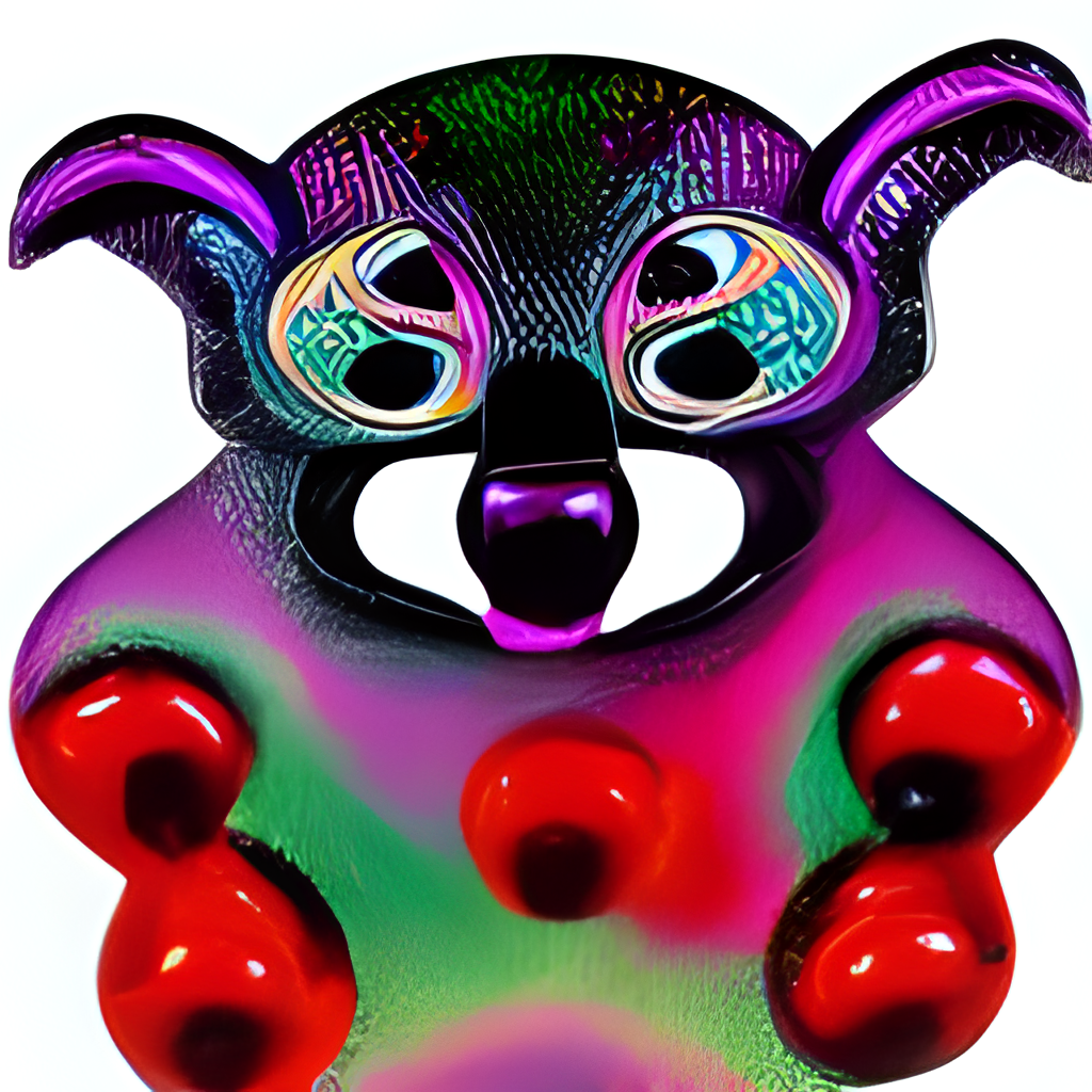 gummy bear with crystal eyes and funny ears