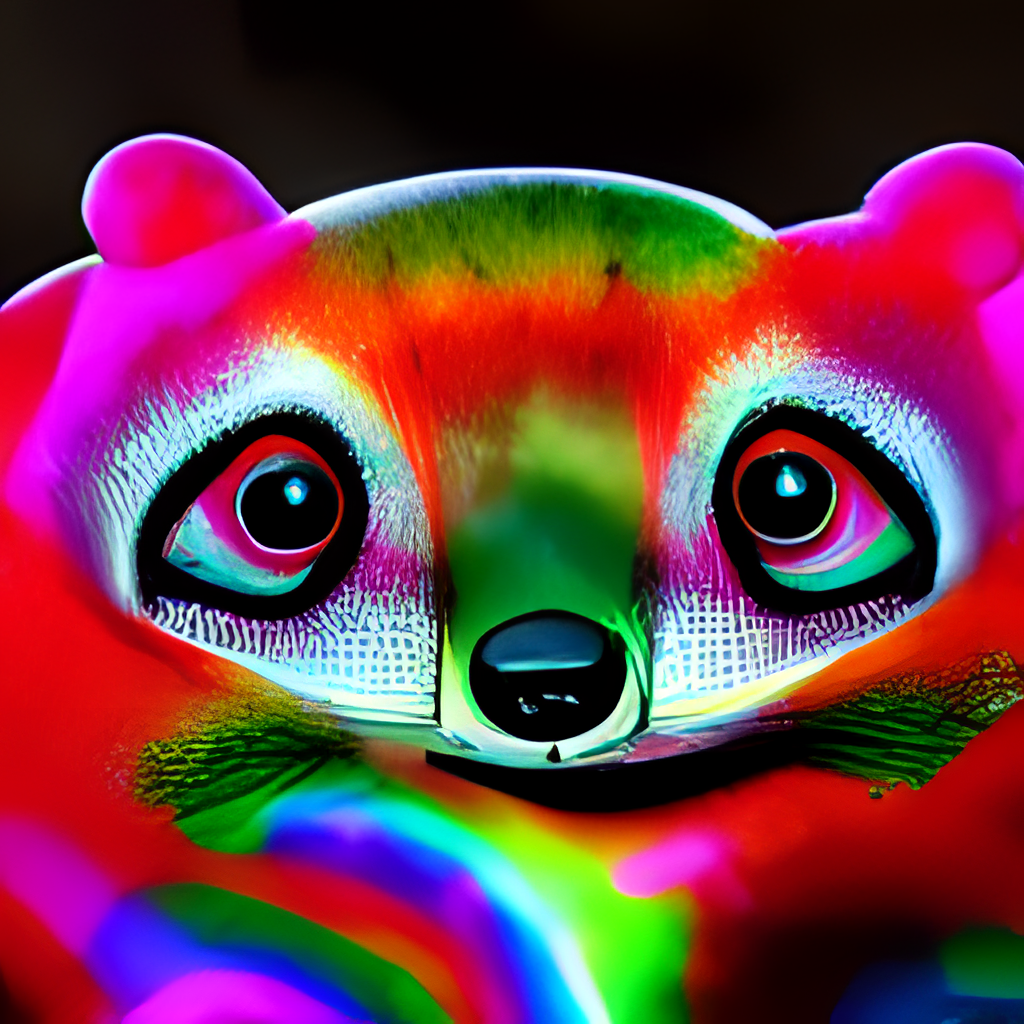 rainbow raccoon bust