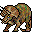 triceratops, quadrupedal dinosaur with three spikes protruding from its face