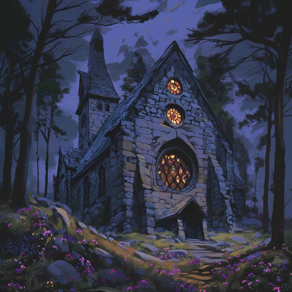 a church in the dark forest